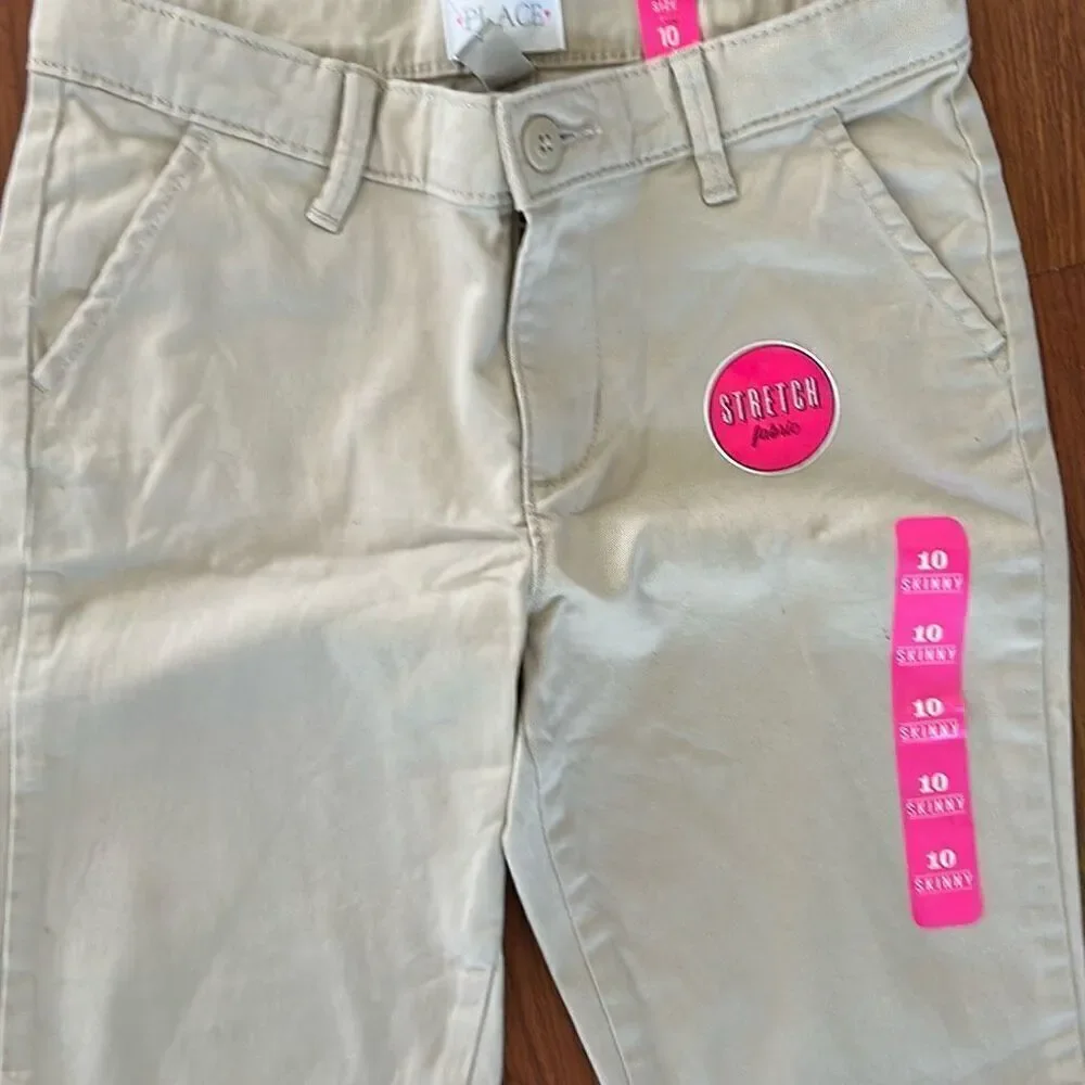NWT the children's place Chino's pants skinny stretch school uniform size 10 gir